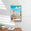Poster Christchurch print Canterbury New Zealand Travel Poster City Skyline Art Print Urban NZ Wall Decor Adventure Home Gifts