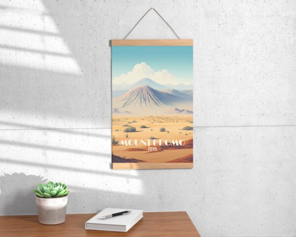 Poster Bromo Volcano print Java Indonesia Travel Poster Scenic Mountain Art Print Volcano Wall Decor Nature Adventure Gifts