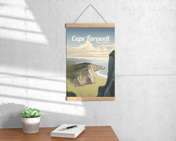 Poster Cape Farewell print South Island New Zealand Travel Poster Scenic Coastal Beauty Art Print NZ Wall Decor Adventure Gifts