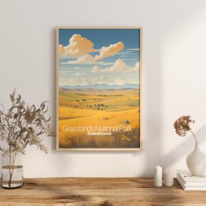 Poster Grassland National Park print Saskatchewan Travel Poster Scenic Nature Views Art Print Wall Decor Adventure Gifts