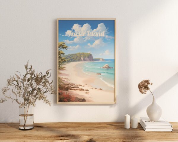 Poster Fraser Island print Queensland Australia Travel Poster Coastal Scenic Art Print Nature Wall Decor Adventure Gifts