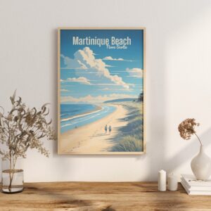 Poster Martinique Beach print Nova Scotia Travel Poster Scenic Coastal Views Art Print Nature Wall Decor Adventure Gifts