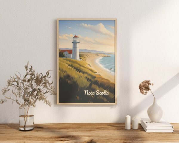 Poster Nova Scotia Lighthouse print Nova Scotia Travel Poster Scenic Coastal Views Art Print Nature Wall Decor Adventure Gifts