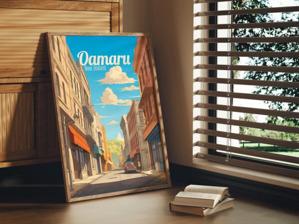 Poster Oamaru print Otago New Zealand Street Travel Poster Coastal Scenic Views Art Print NZ Wall Decor Adventure Gifts