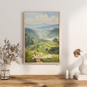 Poster Jatiluwih print Bali Indonesia Travel Poster Rice Terraces Scenic Art Print Cultural Heritage Wall Decor Gifts