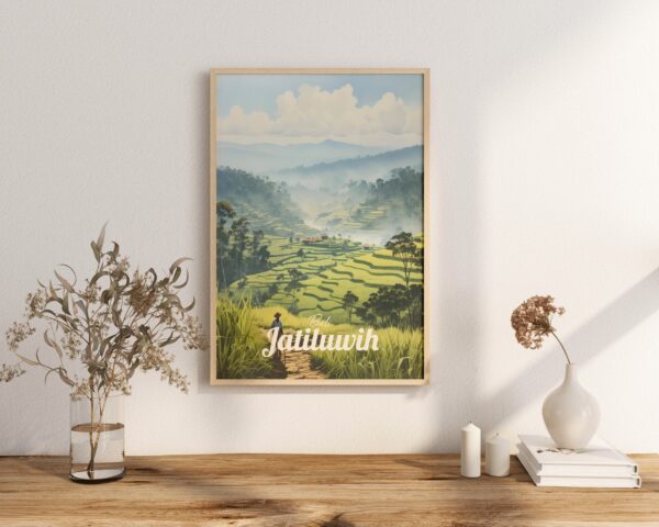 Poster Jatiluwih print Bali Indonesia Travel Poster Rice Terraces Scenic Art Print Cultural Heritage Wall Decor Gifts