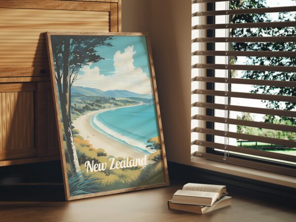 Poster Northland Beach print Northland New Zealand Travel Poster Scenic Coastal Views Art Print NZ Wall Decor Adventure Gifts