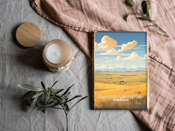 Poster Grassland National Park print Saskatchewan Travel Poster Scenic Nature Views Art Print Wall Decor Adventure Gifts