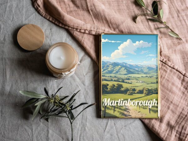 Poster Martinborough print Wellington New Zealand Travel Poster Wine Country Scenic Art Print Nature Wall Decor Adventure Gifts