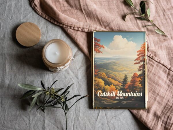 Poster Catskill Mountains print New York Travel Poster Scenic Hiking Art Print Mountain Nature Wall Decor Adventure Gifts