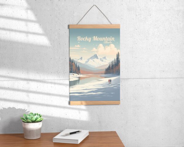 Poster Rocky Mountain print Alberta Travel Poster Scenic Nature Views Art Print Wall Decor Adventure Gifts