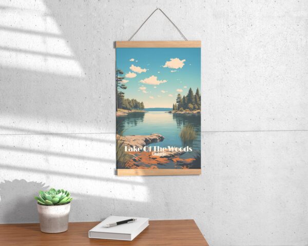 Poster Lake of the Woods print Ontario Travel Poster Scenic Nature Art Print Canada Wall Decor Adventure Gifts