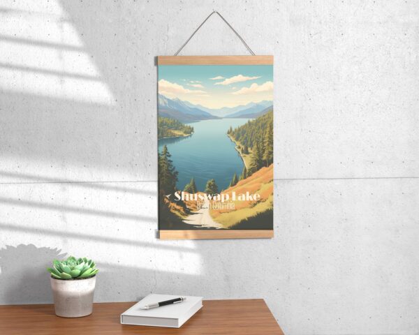 Poster Shuswap Lake print British Columbia Travel Poster Fall Hiking Art Print Travel Nature Wall Decor Canada Home Decor Framed Gifts