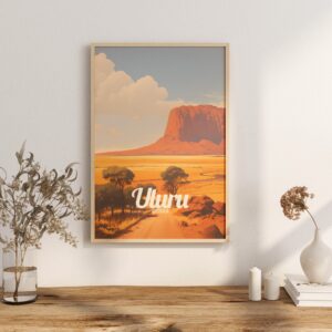 Poster Uluru print Northern Territory Australia Travel Poster Scenic Desert Views Art Print Nature Wall Decor Adventure Gifts