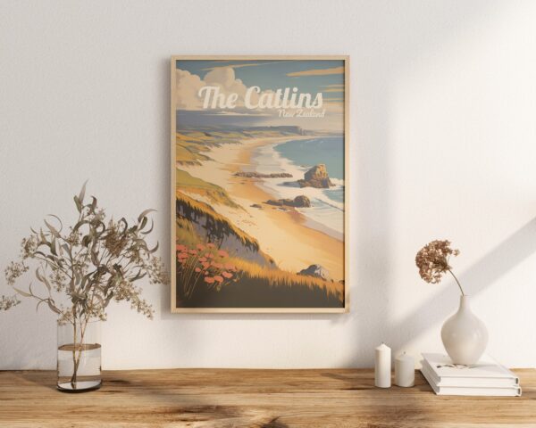 Poster The Catlins print Southland New Zealand Travel Poster Scenic Coastal Views Art Print Wall Decor Adventure Gifts