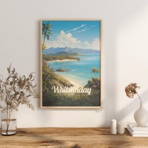 Poster Whitsunday Islands print Queensland Australia Travel Poster Scenic Coastal Views Art Print Wall Decor Adventure Gifts