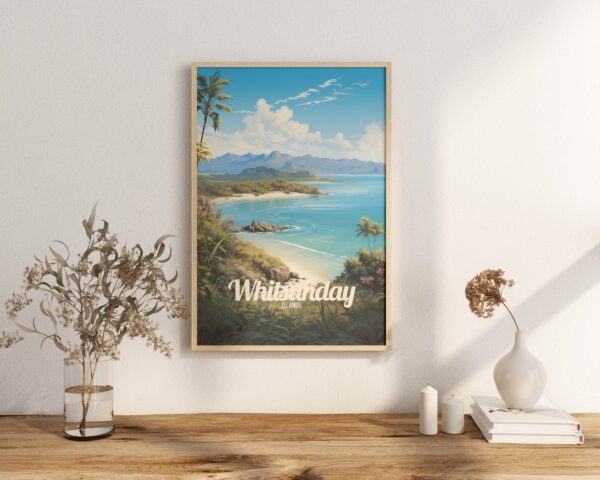 Poster Whitsunday Islands print Queensland Australia Travel Poster Scenic Coastal Views Art Print Wall Decor Adventure Gifts