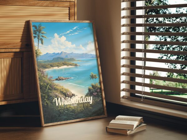 Poster Whitsunday Islands print Queensland Australia Travel Poster Scenic Coastal Views Art Print Wall Decor Adventure Gifts