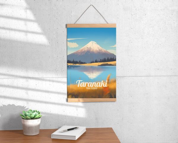 Poster Taranaki print Taranaki New Zealand Travel Lake Reflection Poster Scenic Mountain Views Art Print Wall Decor Adventure Gifts