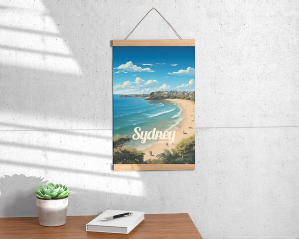 Poster Sydney Beach print New South Wales Australia Travel Poster Scenic Coastal Views Art Print Surfing Wall Decor Adventure Gifts