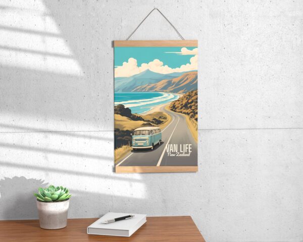 Poster Van Life print New Zealand Travel Poster Scenic Camper Views Art Print Wall Decor Adventure Road Trip Gifts