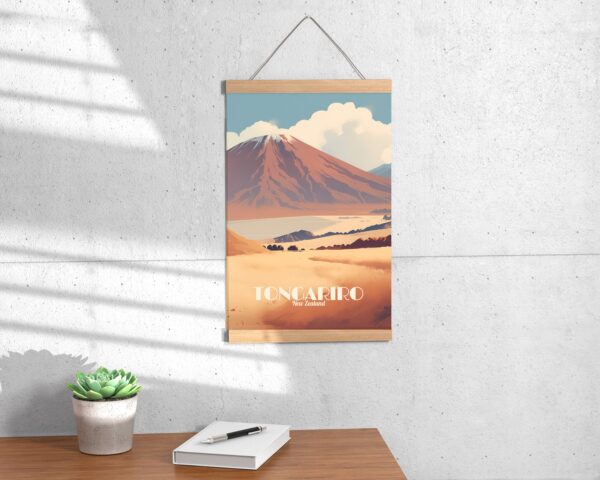 Poster Tongariro print Central North Island New Zealand Travel Poster Scenic Mountain Views Art Print Wall Decor Adventure Gifts