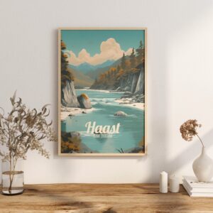 Poster Haast print West Coast New Zealand Travel Poster Scenic Wilderness Art Print NZ Wall Decor Nature Adventure Gifts