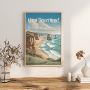 Poster Great Ocean Road print Victoria Australia Travel Poster Scenic Coastal Drive Art Print Nature Wall Decor Adventure Gifts