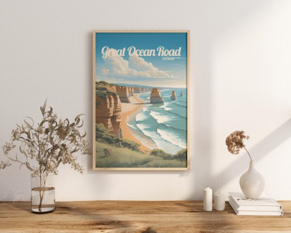 Poster Great Ocean Road print Victoria Australia Travel Poster Scenic Coastal Drive Art Print Nature Wall Decor Adventure Gifts