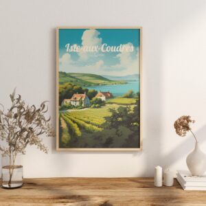 Poster Isle-aux-Coudres print Quebec Travel Poster Scenic Coastal Art Print Nature Wall Decor Canada Adventure Gifts