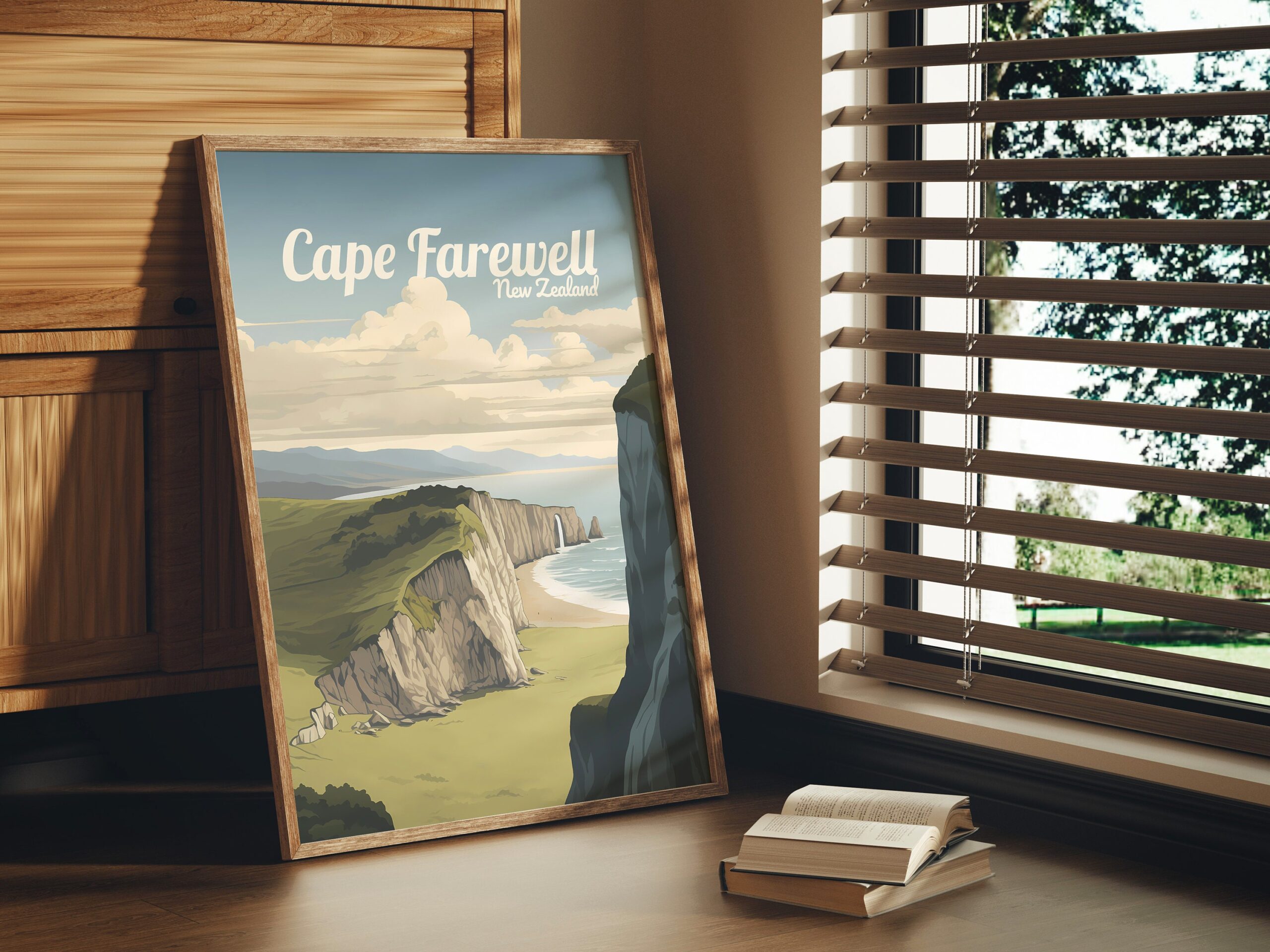 Poster Cape Farewell print South Island New Zealand Travel Poster Scenic Coastal Beauty Art Print NZ Wall Decor Adventure Gifts