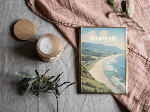 Poster Greymouth print West Coast New Zealand Travel Poster Scenic Coastal Art Print NZ Wall Decor Nature Adventure Gifts