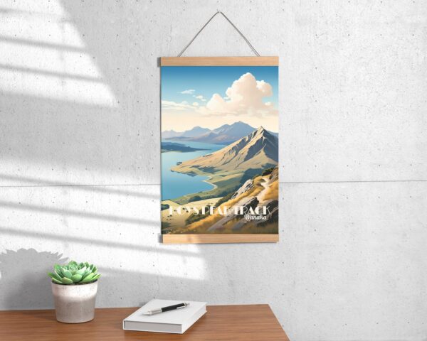 Poster Roys Peak Track print Otago New Zealand Travel Poster Scenic Mountain Views Art Print Wall Decor Adventure Gifts