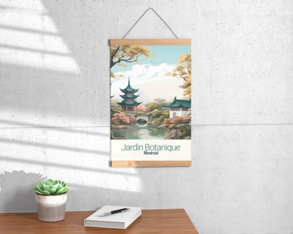 Poster Jardin Botanique print Montreal Quebec Travel Poster Scenic Nature Views Art Print Urban Wall Decor Adventure Gifts