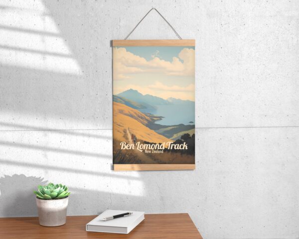 Poster Ben Lomond Track print Otago New Zealand Travel Poster Hiking Trail Art Print Scenic Queenstown NZ Wall Decor Adventure Gifts