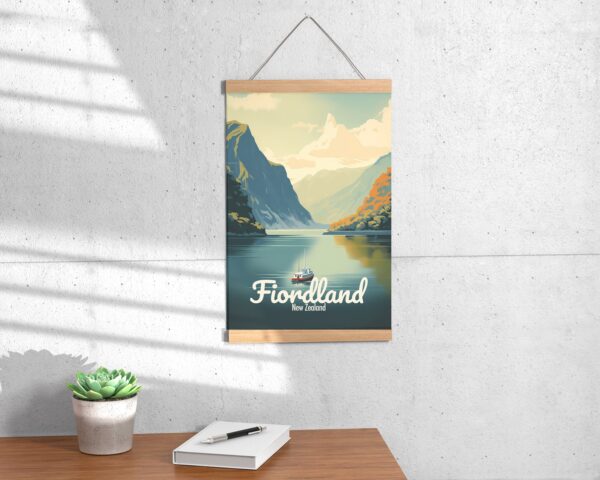 Poster Fiordland print Southland New Zealand Travel Poster Scenic Fjord Views Art Print NZ Wall Decor Adventure Gifts