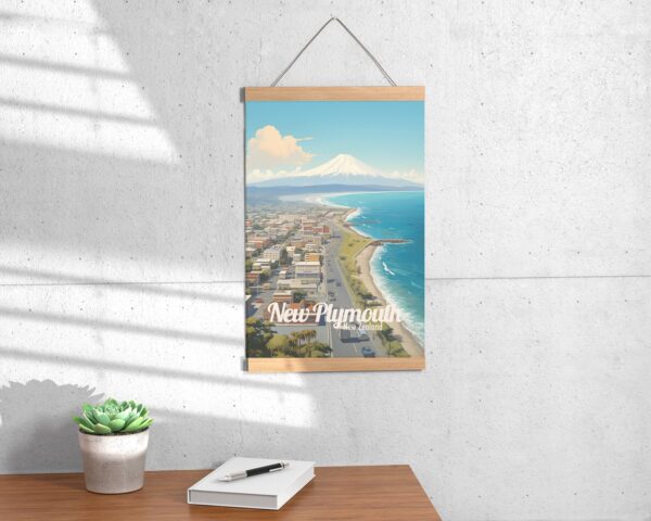 Poster New Plymouth print Taranaki New Zealand Travel Poster Scenic Coastal Views Art Print NZ Wall Decor Adventure Gifts