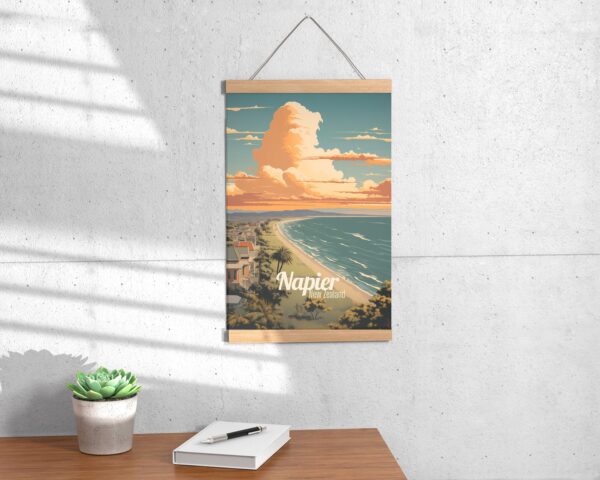 Poster Napier print Hawke's Bay New Zealand Travel Poster Scenic Coastal Views Art Print Nature Wall Decor Adventure Gifts