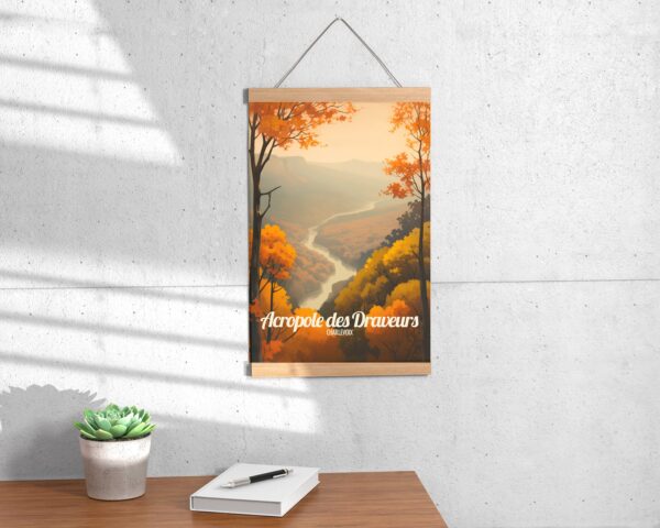 Poster Acropole des Draveurs print Charlevoix Quebec Travel Poster Fall Mountain Art Print Wall Decor haute gorges de la Malbaie Gifts