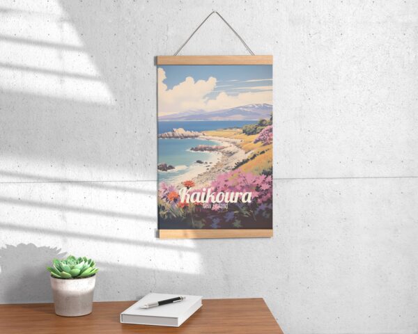 Poster Kaikoura print Canterbury New Zealand Travel Poster Scenic Coastal Views Art Print Marine Life Wall Decor Adventure Gifts