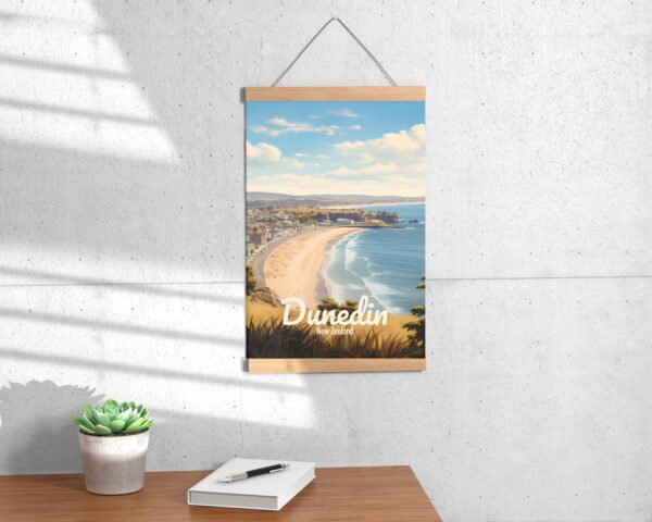 Poster Dunedin print Otago New Zealand Travel Poster Coastal Scenic Art Print NZ Wall Decor Nature Adventure Gifts