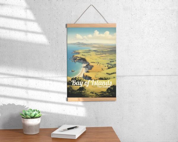 Poster Bay of Islands print Northland New Zealand Travel Poster Coastal Scenic Views Art Print NZ Wall Decor Beach Gifts