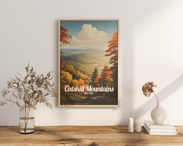 Poster Catskill Mountains print New York Travel Poster Scenic Hiking Art Print Mountain Nature Wall Decor Adventure Gifts