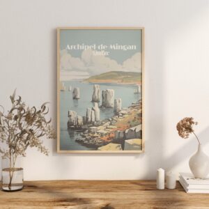 Poster Archipel de Mingan print Quebec Travel Poster Côte-Nord Coastal Beauty Art Print Canada Wall Decor Nature Adventure Gifts