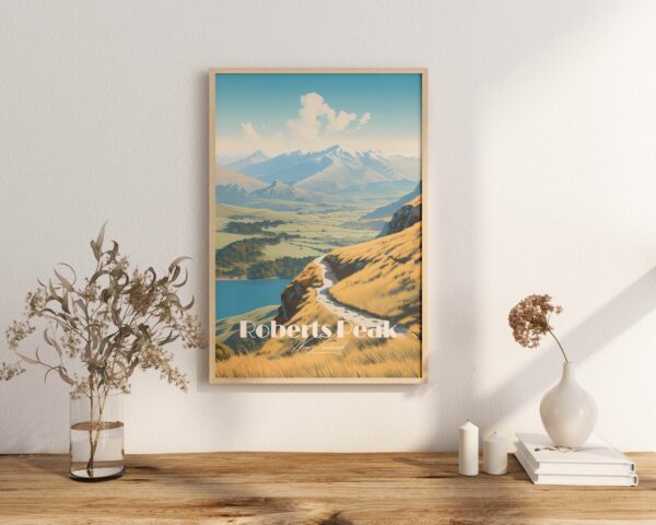 Poster Roys Peak Track print Otago New Zealand Travel Poster Scenic Mountain Views Art Print Wall Decor Adventure Gifts