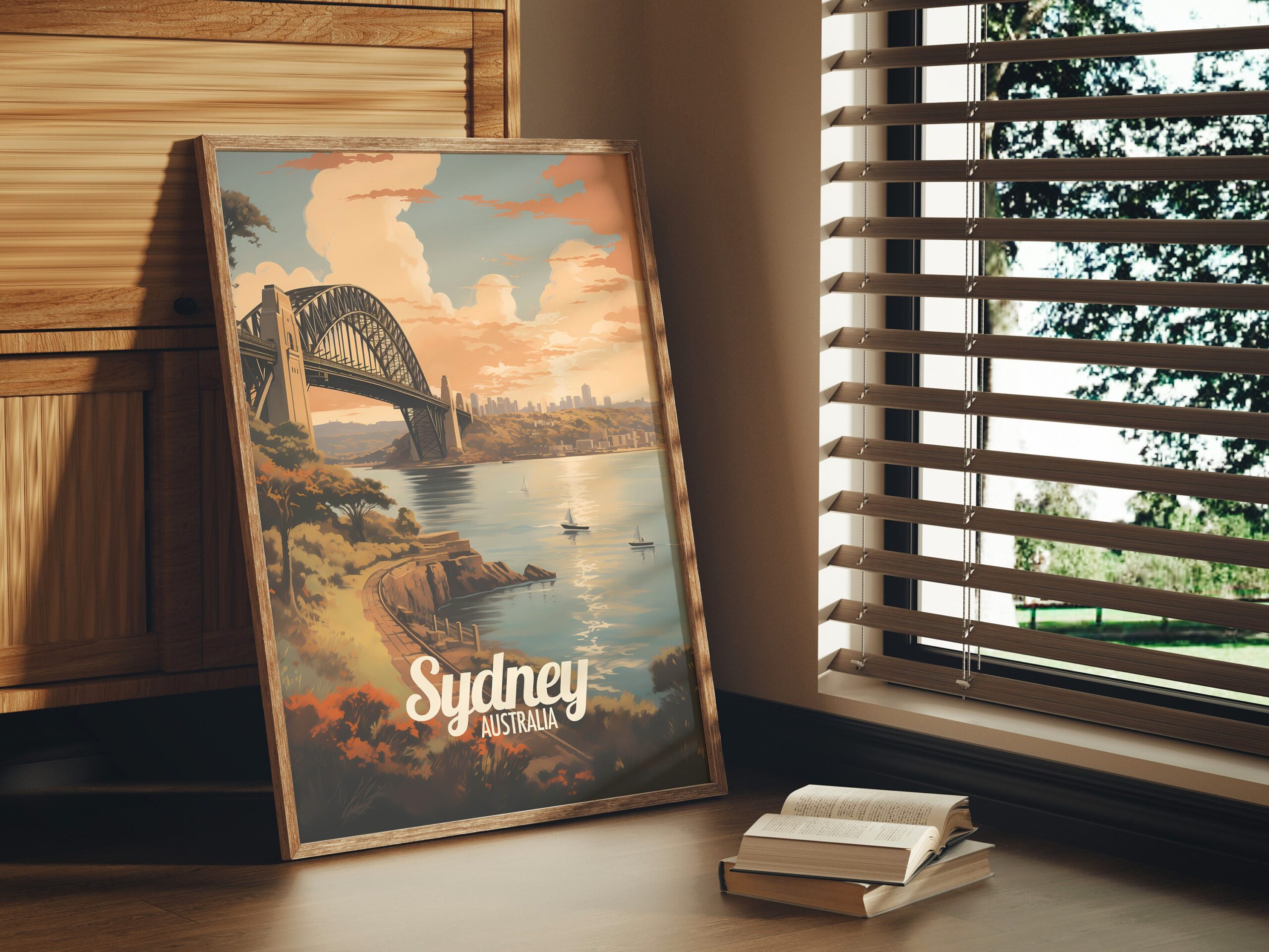 Poster Sydney Harbour Bridge print New South Wales Australia Travel Poster Scenic City Views Art Print Wall Decor Adventure Gifts