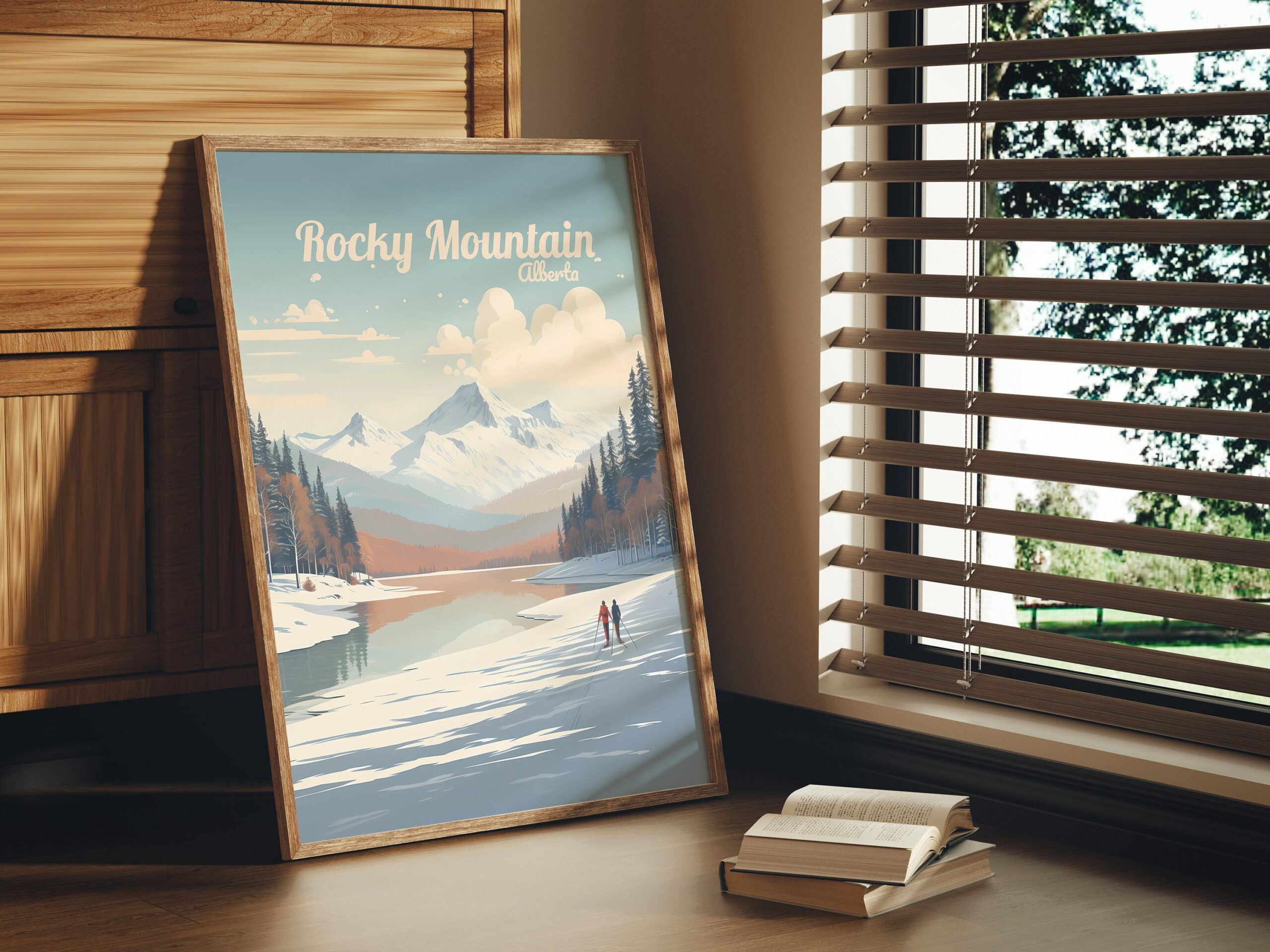 Poster Rocky Mountain print Alberta Travel Poster Scenic Nature Views Art Print Wall Decor Adventure Gifts