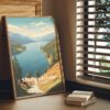 Poster Shuswap Lake print British Columbia Travel Poster Fall Hiking Art Print Travel Nature Wall Decor Canada Home Decor Framed Gifts