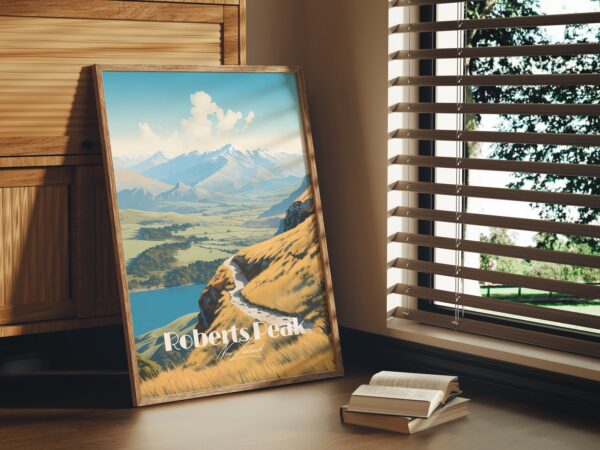 Poster Roys Peak Track print Otago New Zealand Travel Poster Scenic Mountain Views Art Print Wall Decor Adventure Gifts