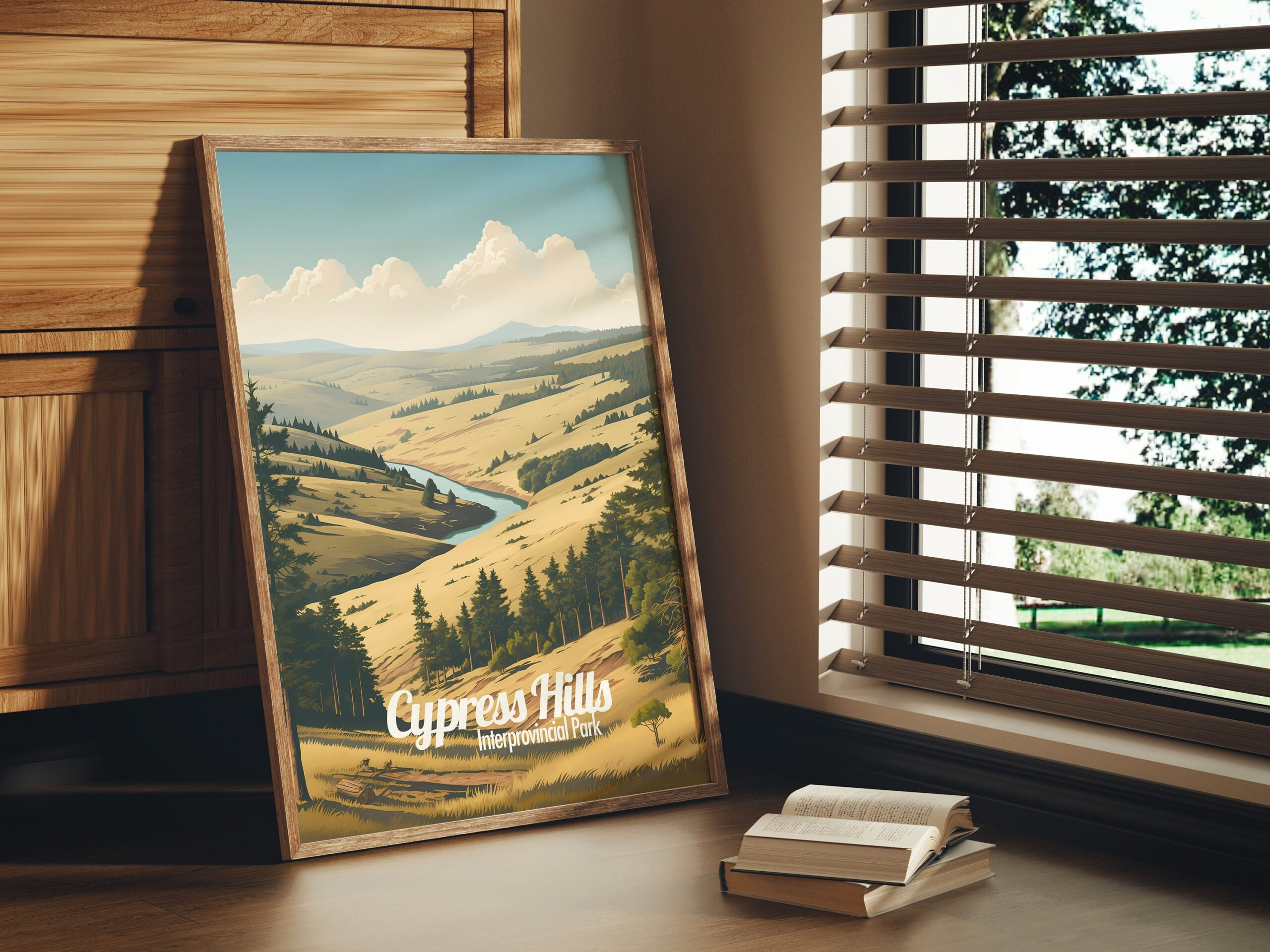 Poster Cypress Hills print Alberta-Saskatchewan Interprovincial Park Travel Poster Scenic Nature Art Print Canada Wall Decor Gifts